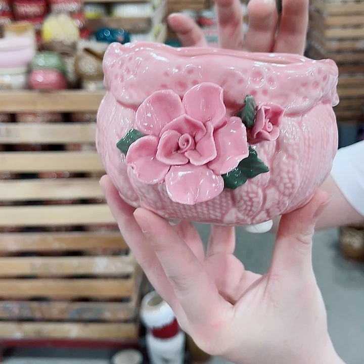 有孔，凑10元包邮陶瓷花盆发货！