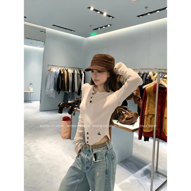 【撩人心】巨显瘦收身显瘦棉时尚针织衫长袖辣妹毛衣