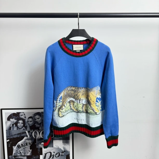 99新 GUCCI/古驰 老虎印花卫衣/XS码