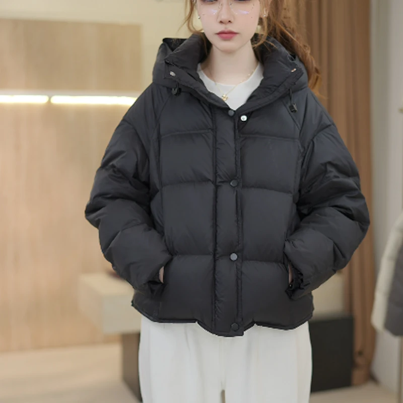 1保暖羽绒服女装时尚短款冬季韩版百搭加厚连帽羽绒服外套-泡芙款