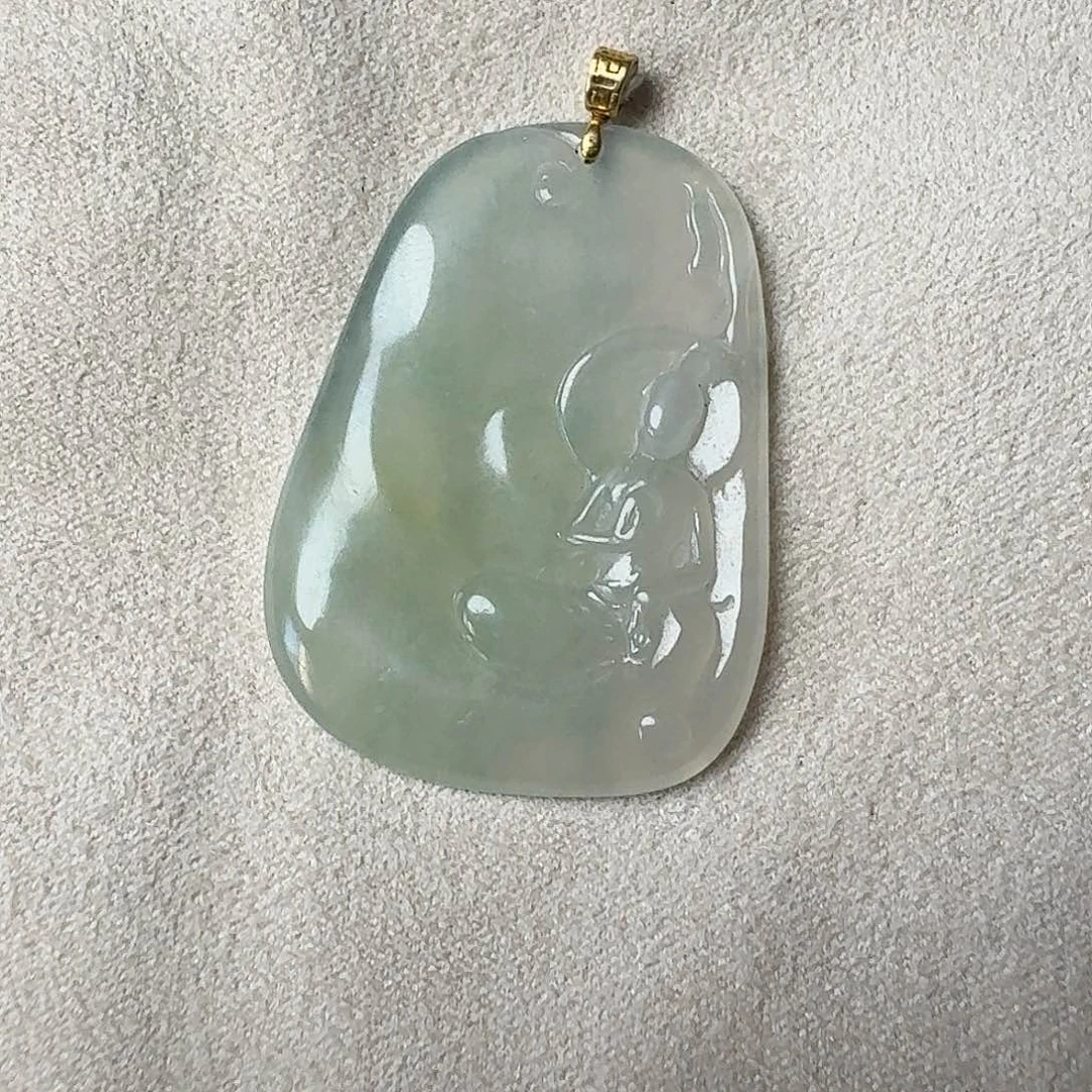 颈饰18K金镶嵌翡翠