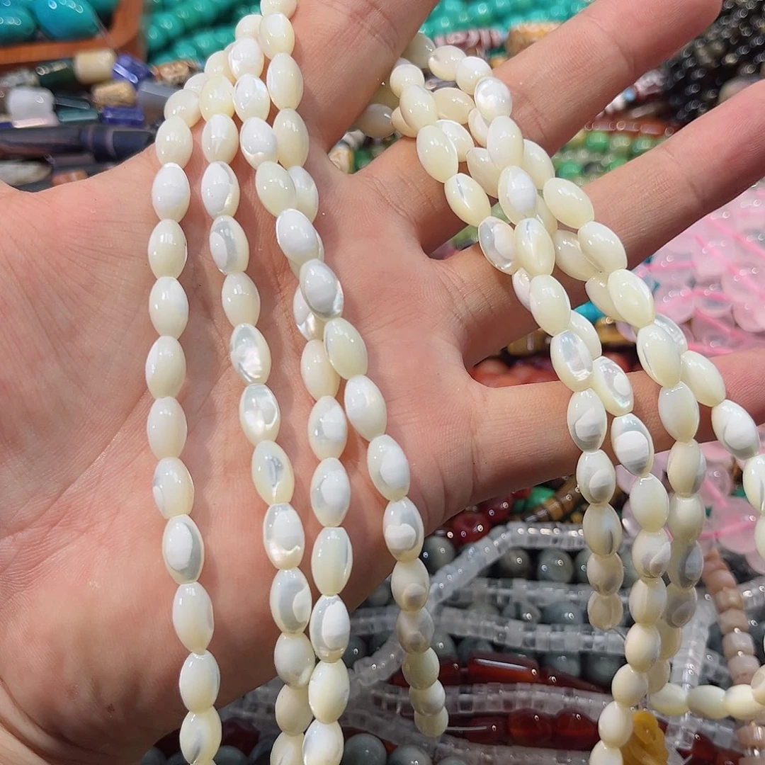 玛瑙/玉髓合金珠宝半成品高光马蹄螺6x8mm一条