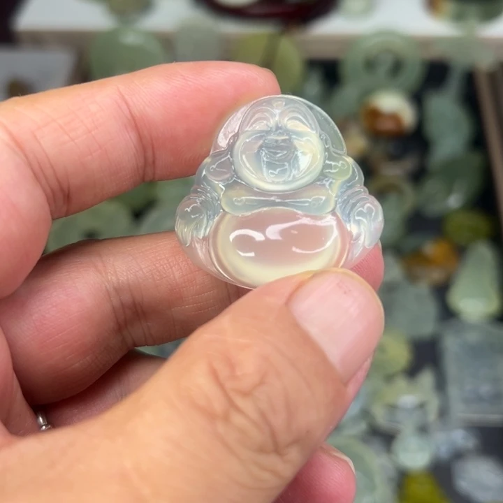 岫玉未镶嵌套链高冰岫玉