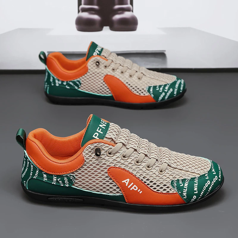 时尚爆款阿甘男鞋夏季透气开车软底一脚蹬防滑休闲网面运动豆豆鞋