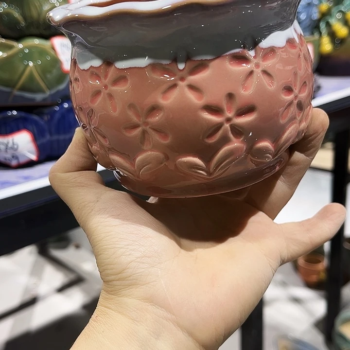 瓷片花盆多肉植物艺术品