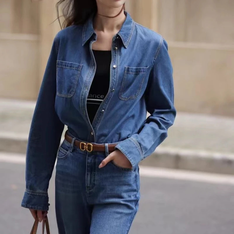 Y2025新春牛仔衬衣外套女