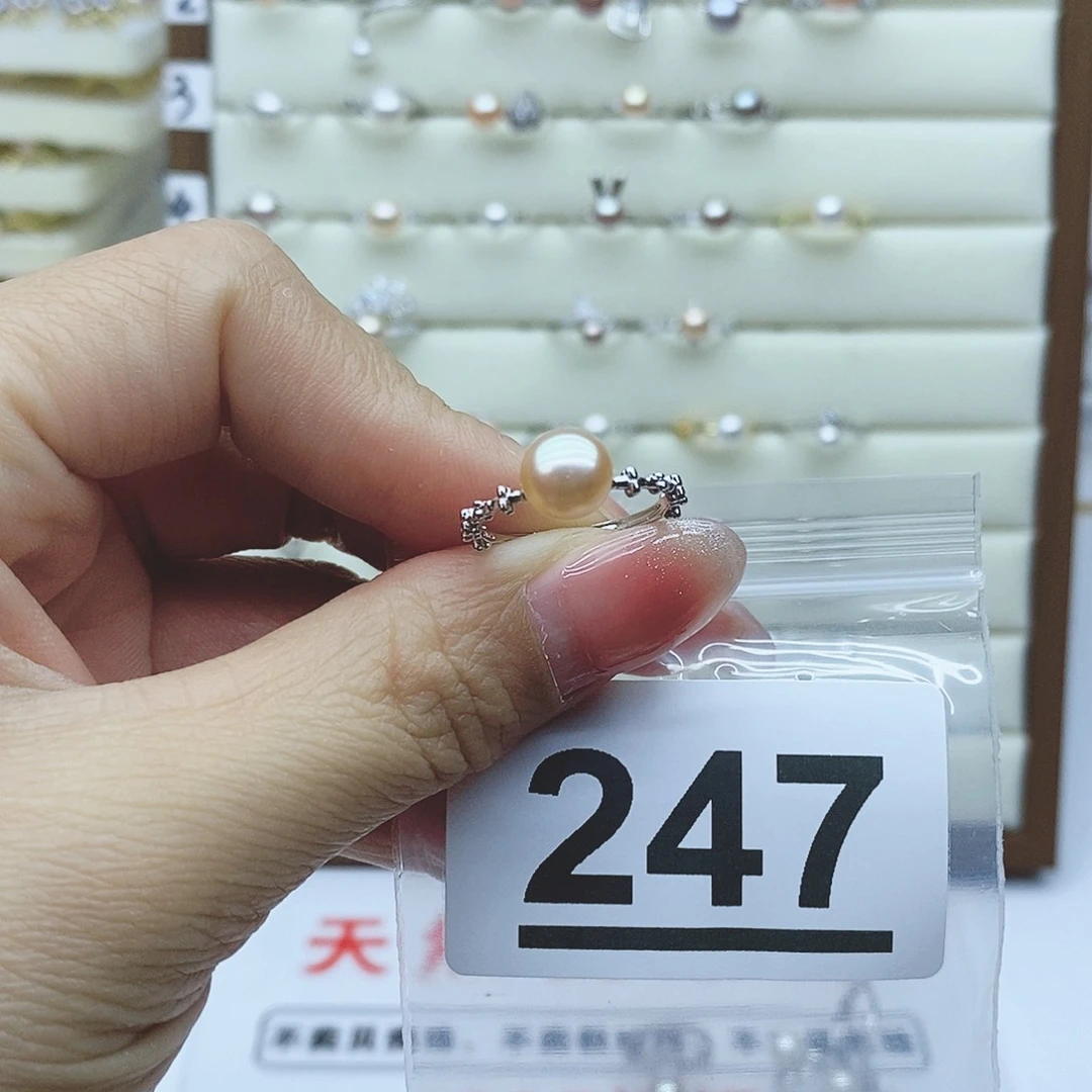 淡水珍珠戒指银S925镶嵌用****呀247