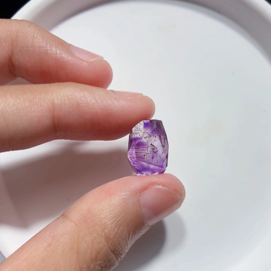 珠宝半成品未镶嵌水晶超七打孔不退换