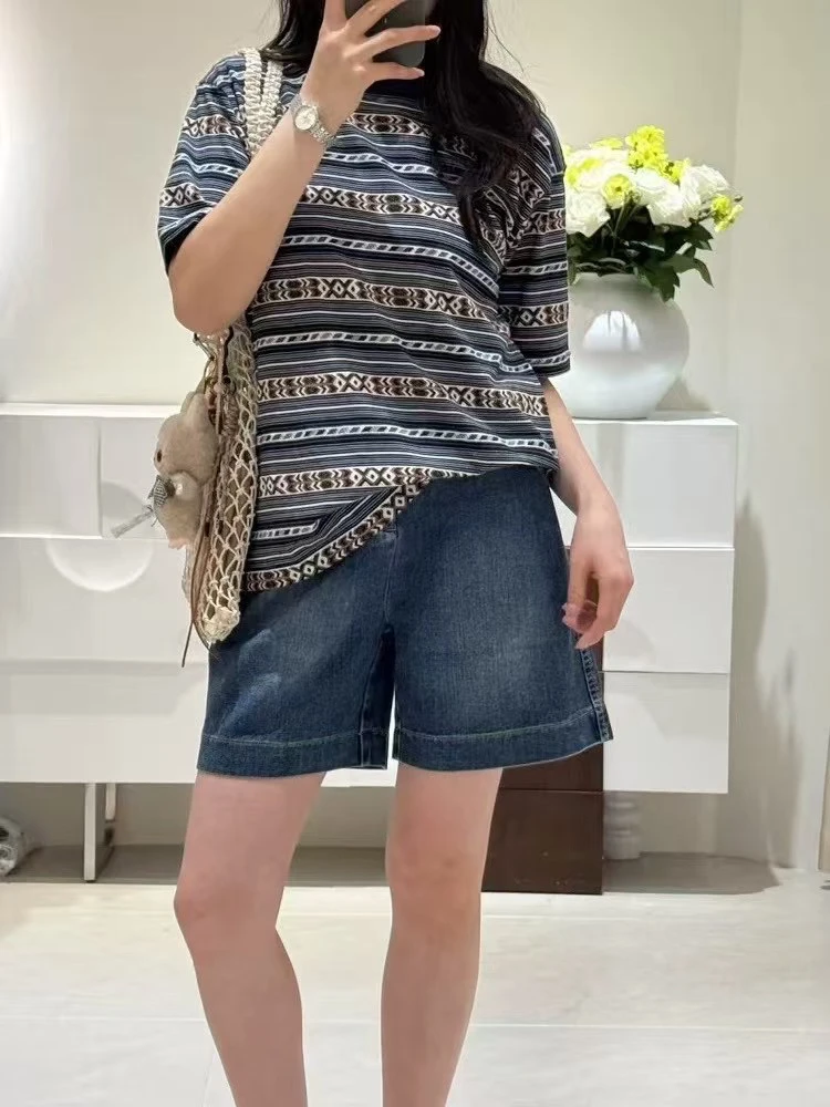女夏季条纹宽松休闲显瘦气质T