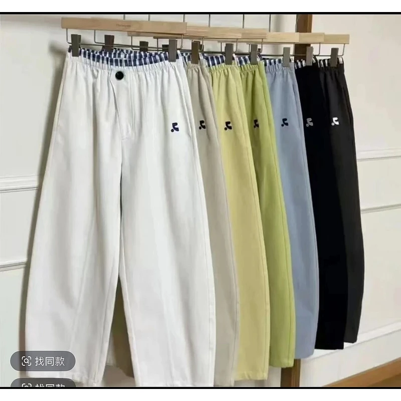 【二哥外贸】新款Rr长裤拼接腰头韩系小众运动休闲百搭薄款裤子
