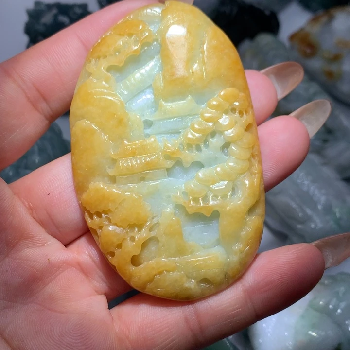 翡翠未镶嵌颈饰保真天然A货翡翠
