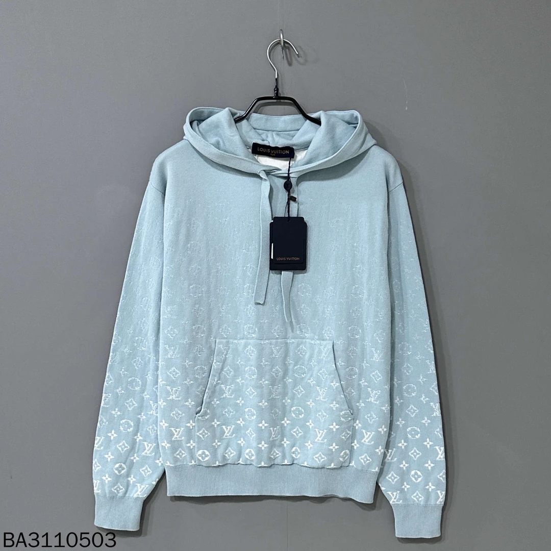 未使用 LouisVuitton/路易威登 渐变老花满印针织帽衫/S码/10503