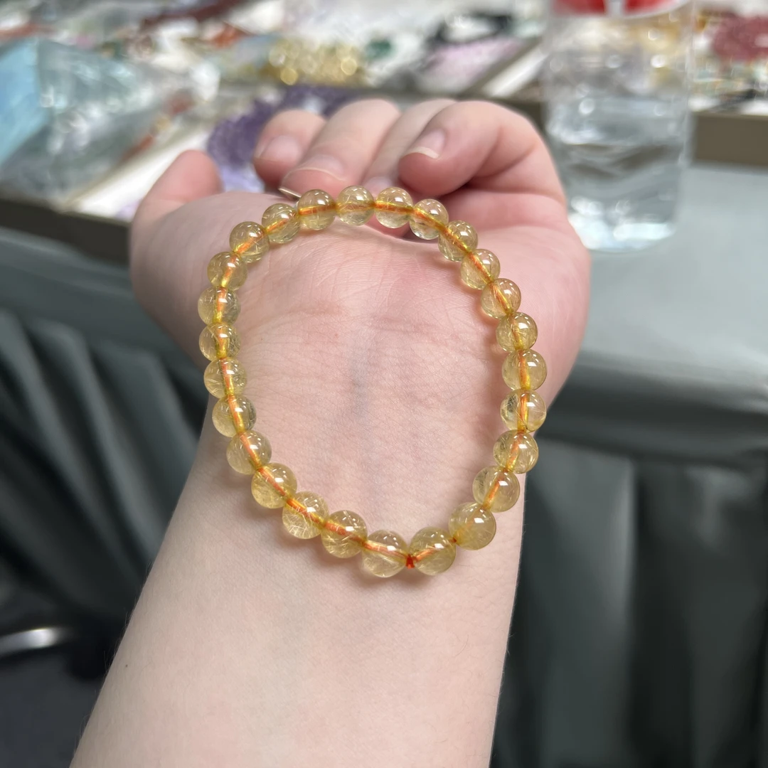 【珠宝厂长】【维纳斯】金发晶圆珠单圈手串 珠径可选