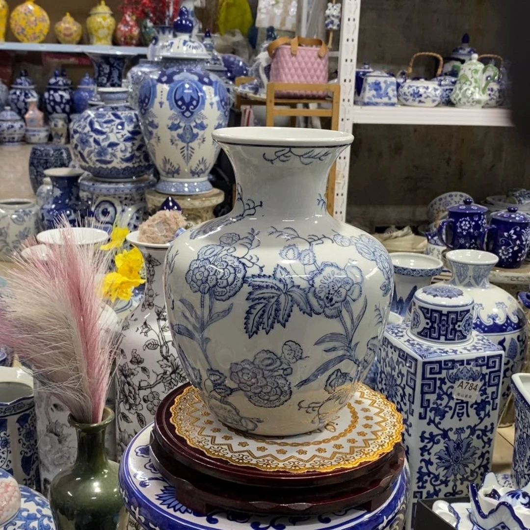 瓶花*大肚花瓶摆件……