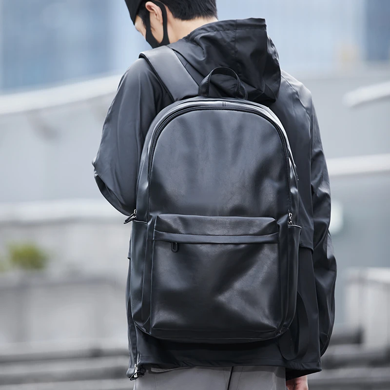 双肩包男士简约休闲大容量旅行包防水商务电脑背包轻便大学生书包