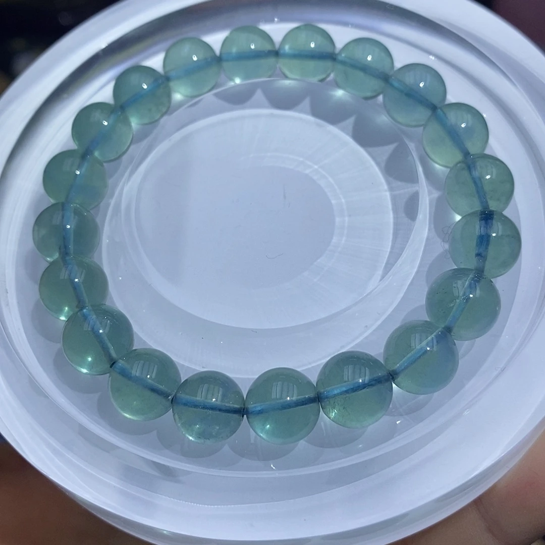 未镶嵌萤石珠宝奇石蓝萤石手串10mm
