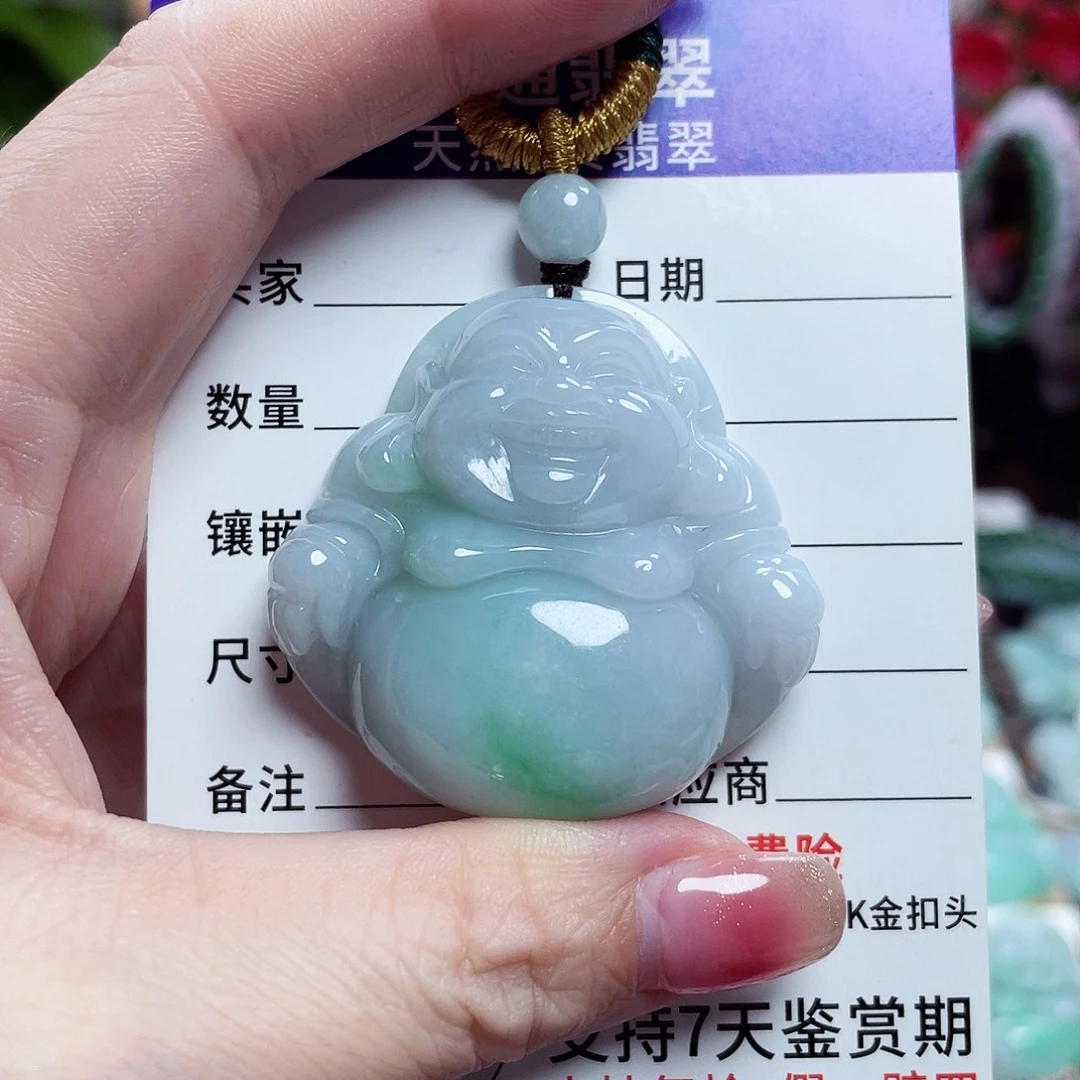 翡翠未镶嵌颈饰佛公09