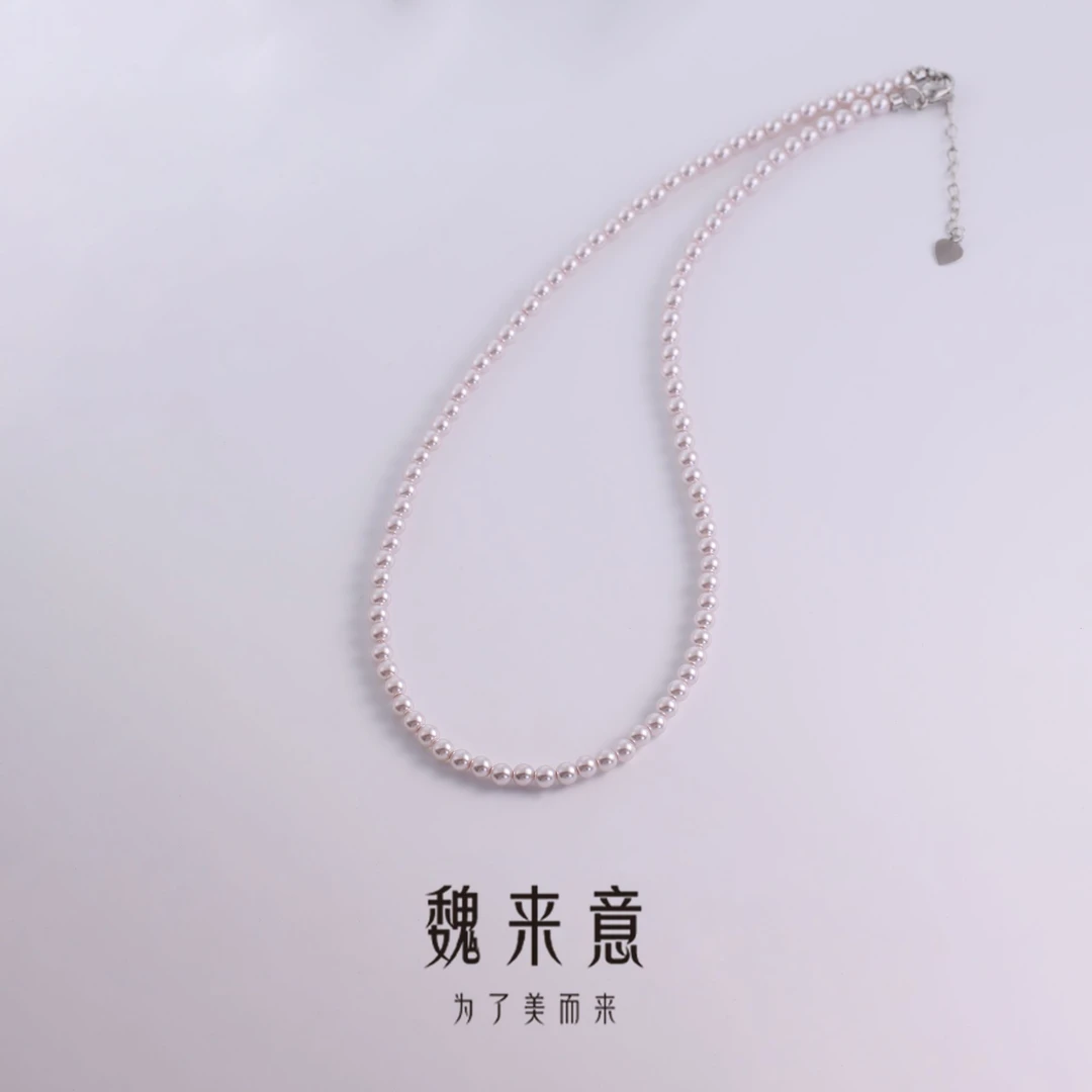 【魏来意】镀K金正圆无暇 DIY曼塔玫瑰项链（4mm）