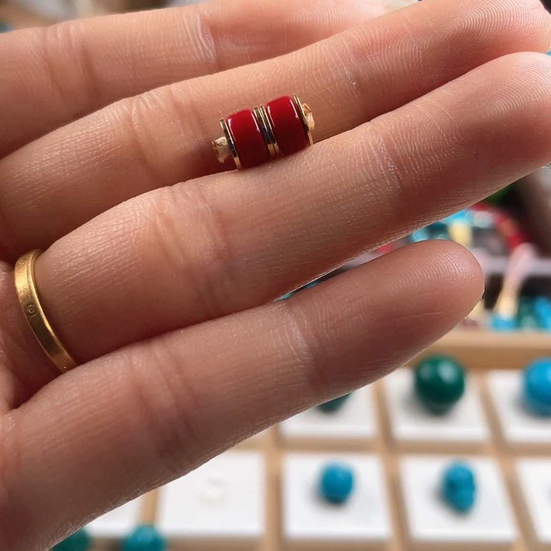琉璃DIY红色隔片6×3mm一对