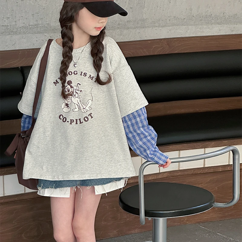 女童女孩春装长袖T恤韩系时尚气质打底洋气百搭小众宽松学生