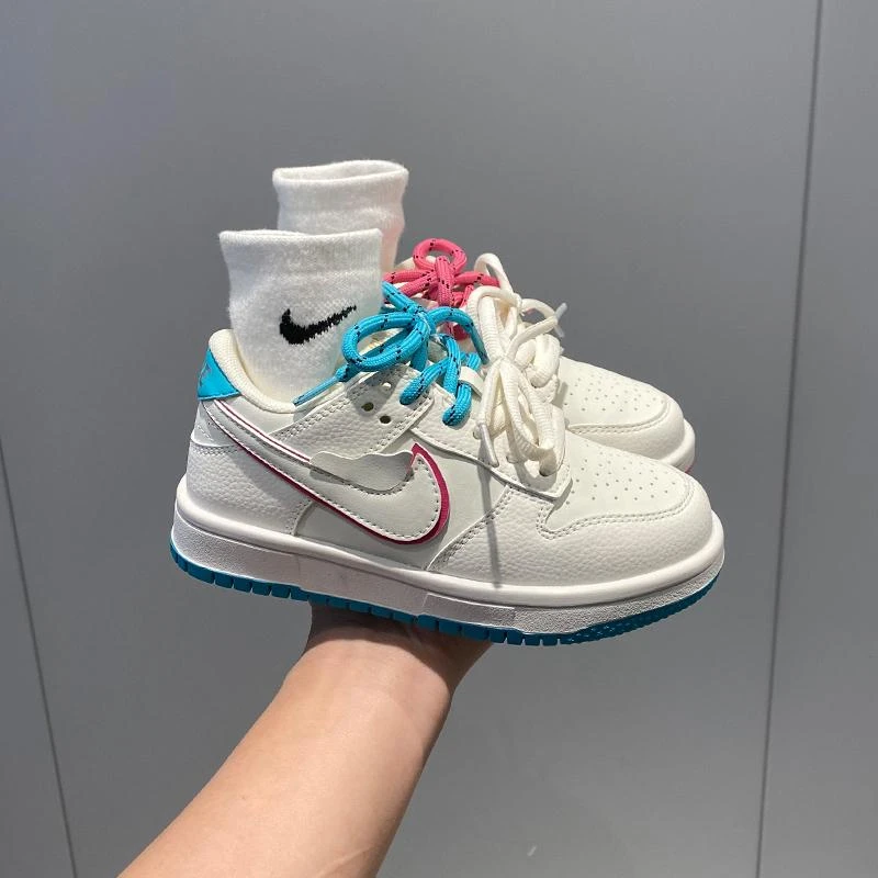 女童aj鸳鸯鞋2025春秋新款童鞋男童真皮小白鞋儿童透气软底运动鞋