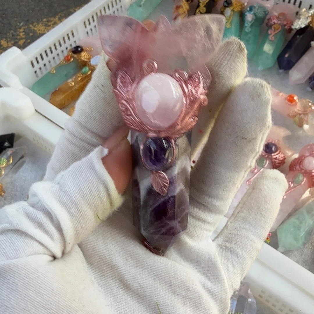 水晶手链22K金镶嵌紫水晶