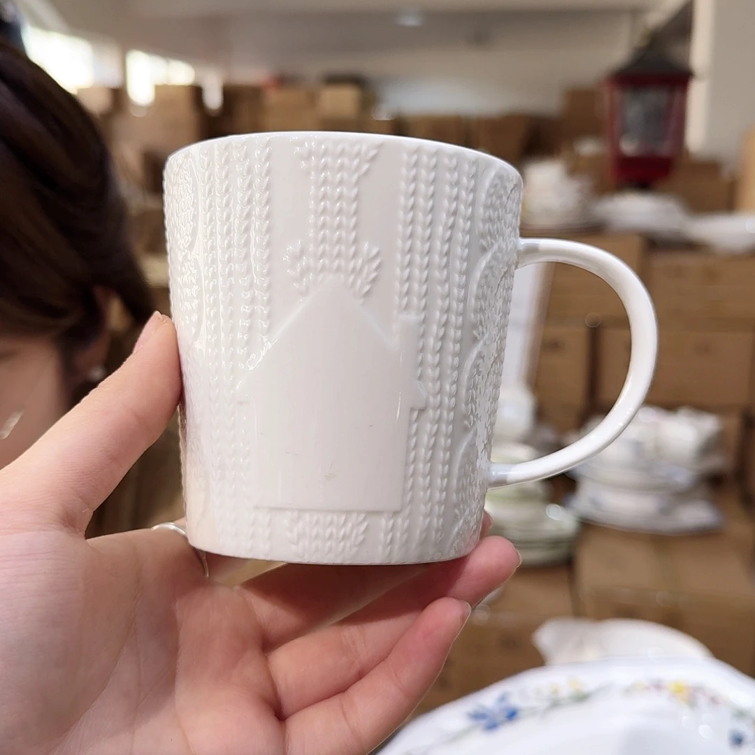 骨瓷马克杯370ml 2只装外贸骨瓷