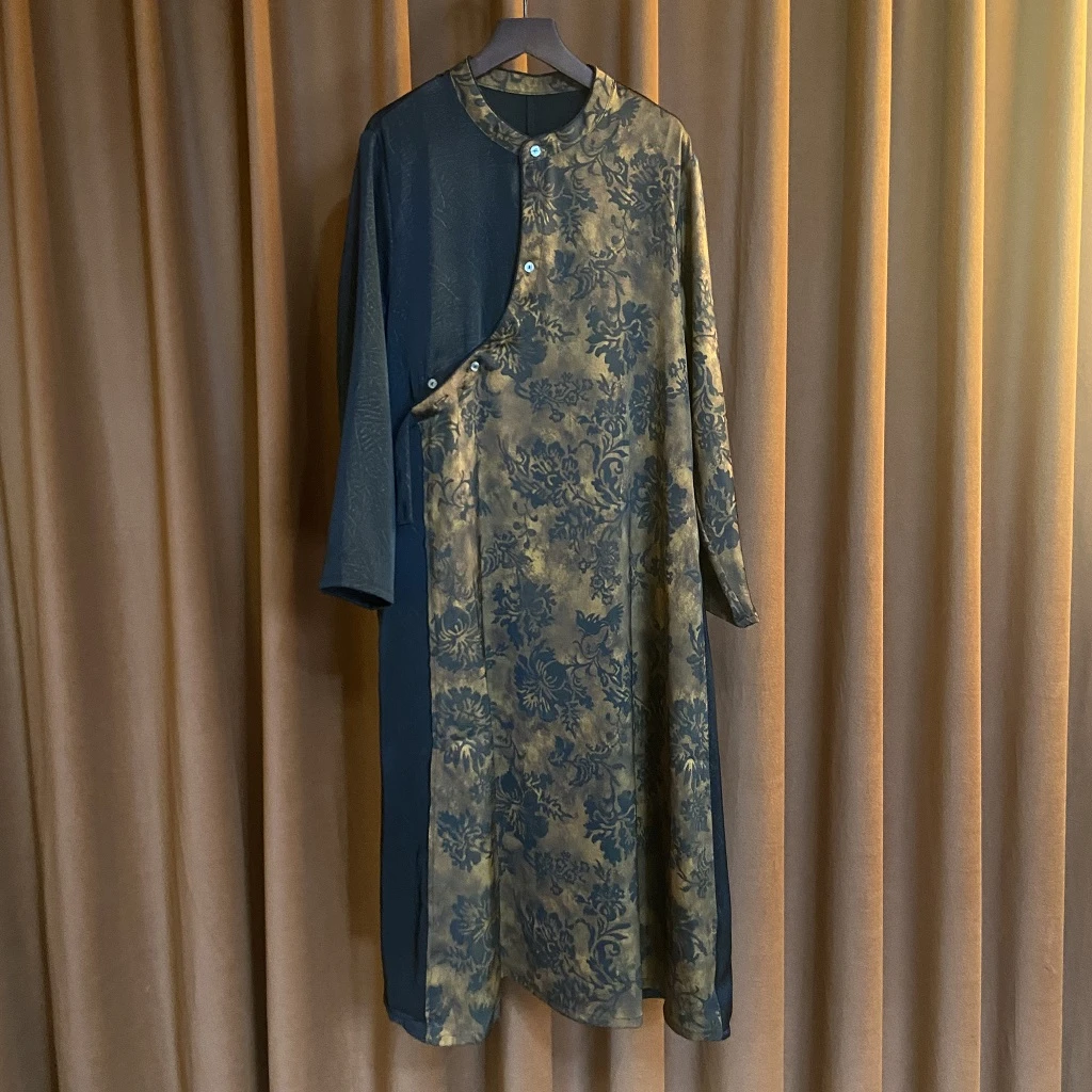 【丝花】新中式复古中国风连衣裙时尚民族风气质大气女装优雅女