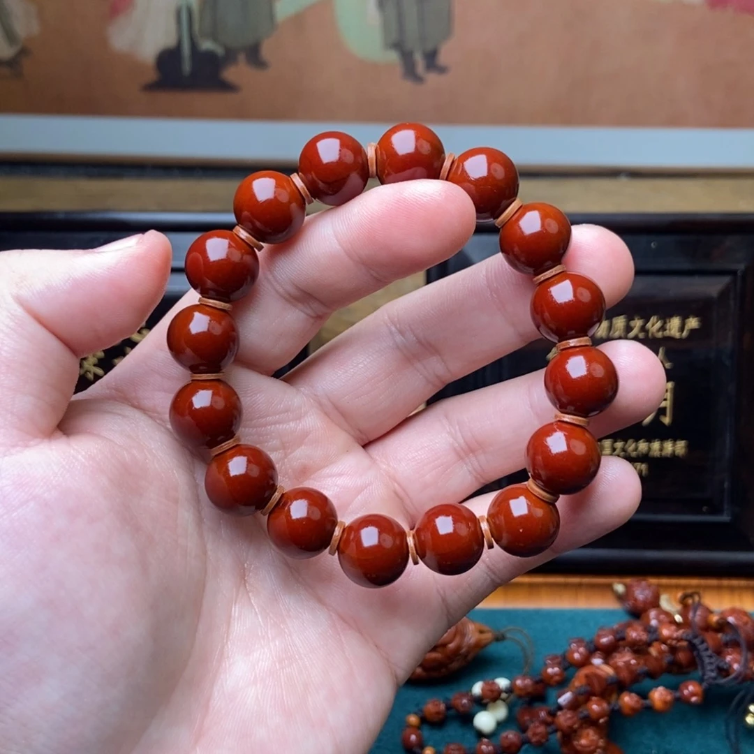 手串橄榄核正圆光珠1.3