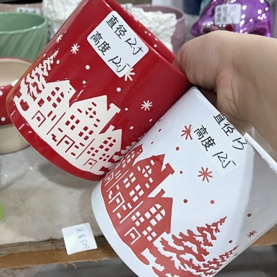 多肉绿植陶瓷花盆9.9包邮，有孔