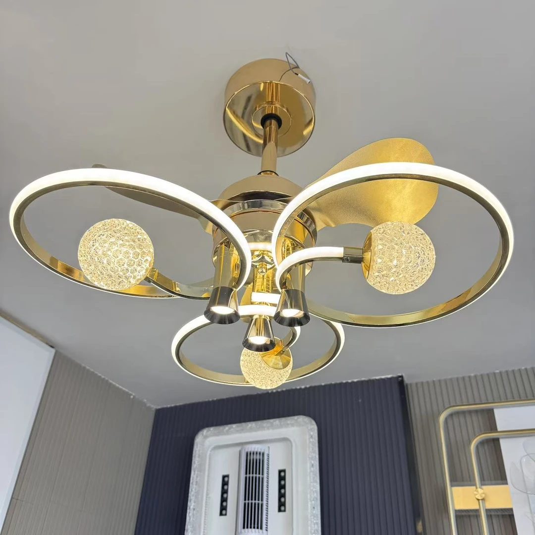 8050北欧高端吊扇灯北欧风扇灯简约大气餐厅卧室灯室内遥控