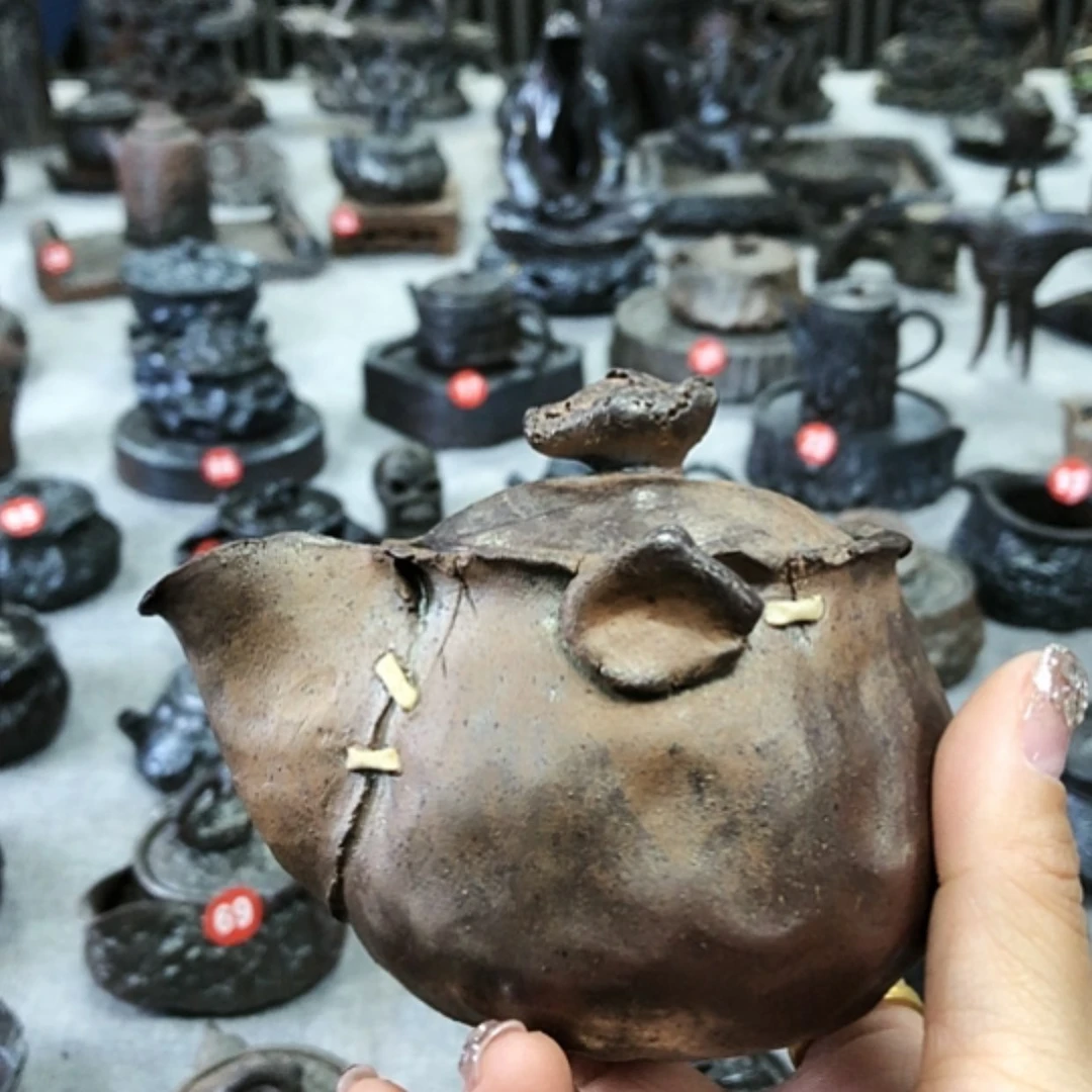 【闪购商品】杯紫*福利全手捏柴烧茶器