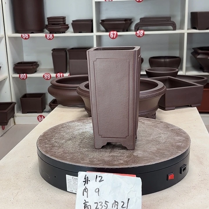 紫砂花盆拥角千筒