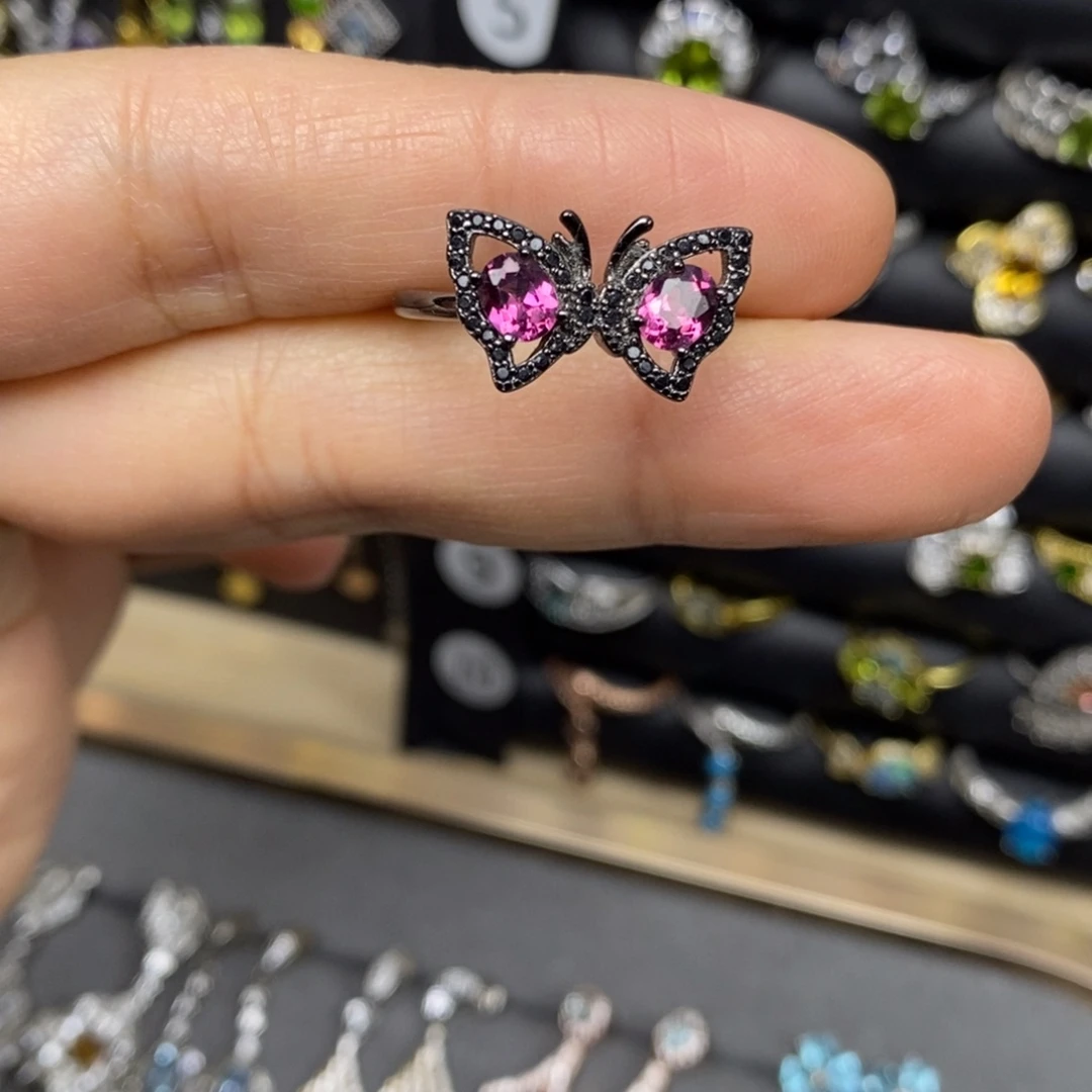 石榴石（紫牙乌）吊坠(不含链)银S925镶嵌