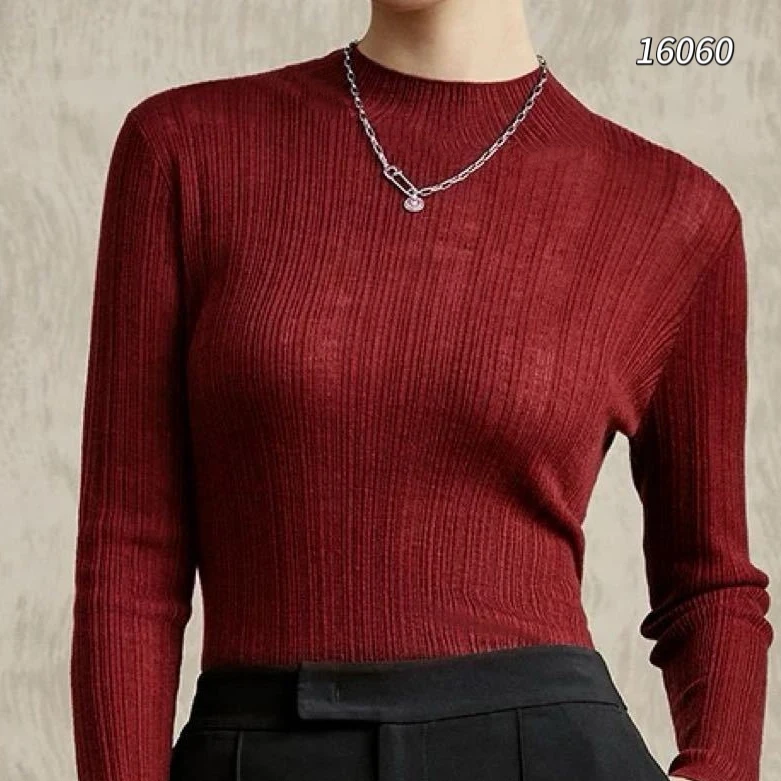 16060（部分无水洗唛，介意慎拍）CHUXUN下中领净版玻璃丝针织衫