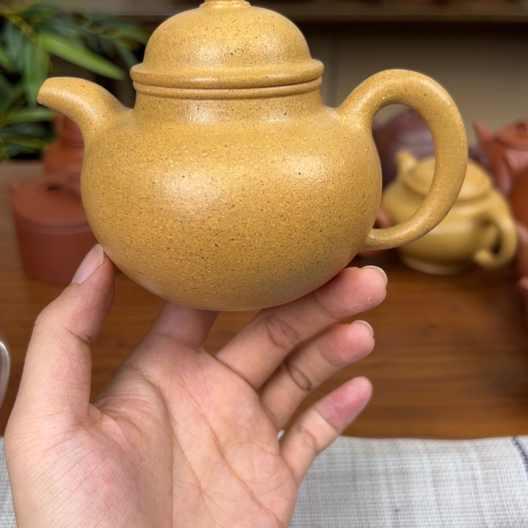 紫砂茶壶紫砂壶掇球壶黄金段220cc全手