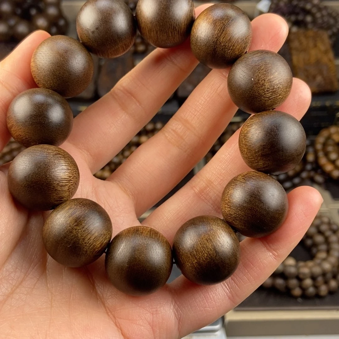 沉香手串墨*越南芽庄白棋楠