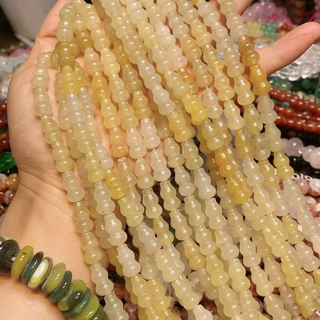 玛瑙/玉髓散珠天然金丝玉葫芦8m m一条