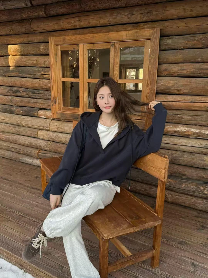 2858 葡萄树韩系假两件上衣