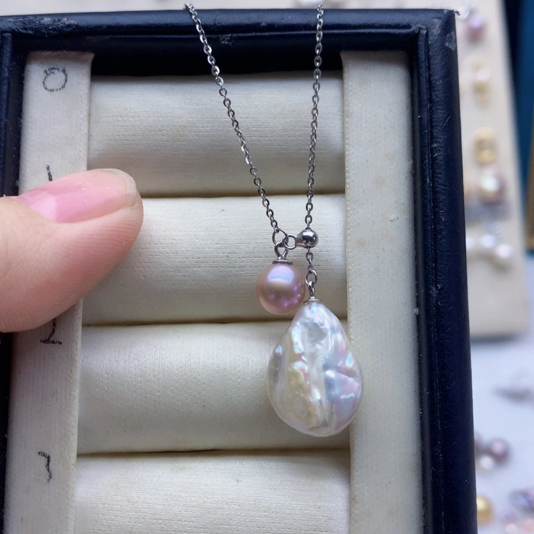 淡水珍珠颈饰银S925镶嵌