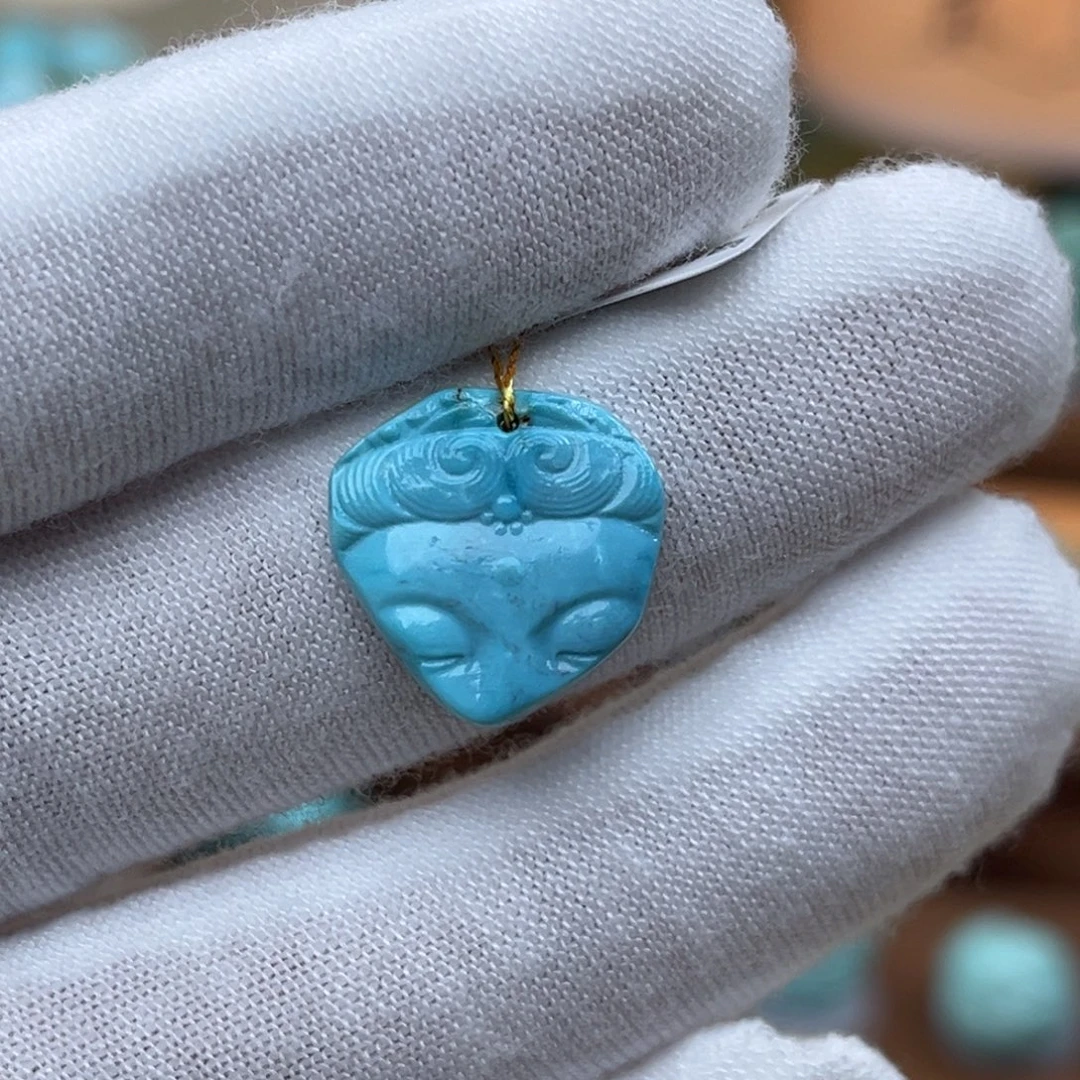 绿松石未镶嵌残佛编号50