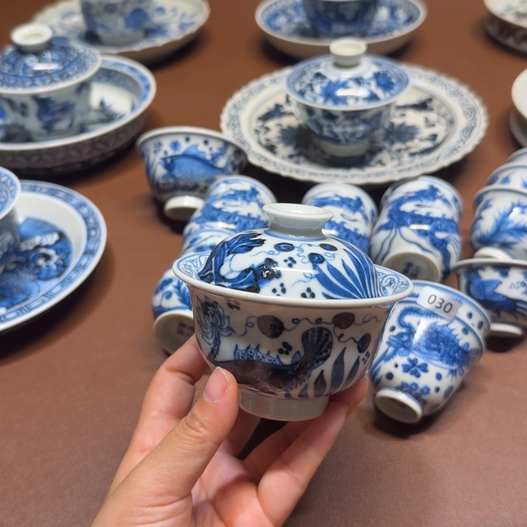 手工手绘茶具盖碗