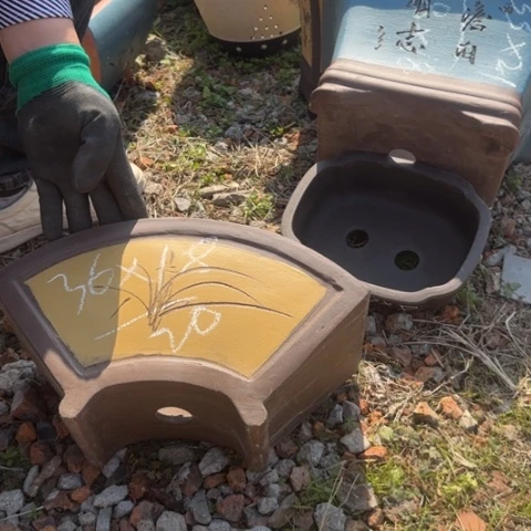 紫砂花盆紫砂花盆盆景盆栽瑕疵