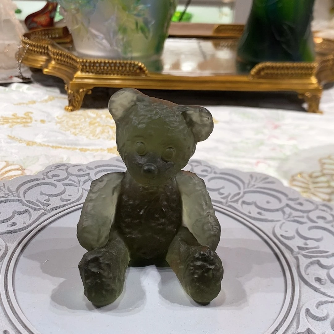 摆件QAA203脱蜡水晶小熊摆件
