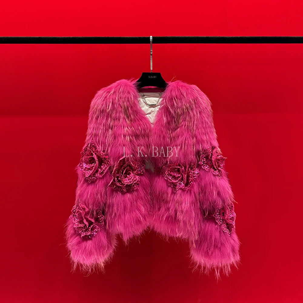 【L.KBABY】肯尼亚玫瑰 轻奢气质轻奢旖旎水钻花朵编织草草外套