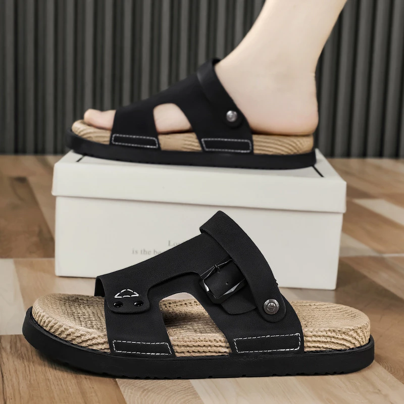 今夏新款勃肯鞋男夏季2025新款软底带后跟拖鞋潮外穿沙滩凉拖