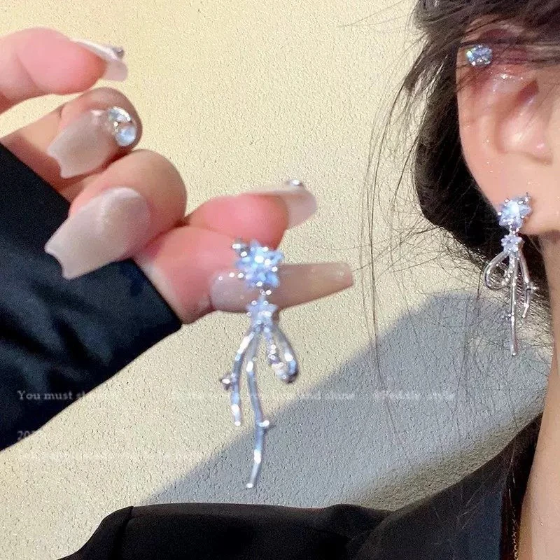 铜合金耳饰 1195精致星星气质耳环女流苏轻奢高级感耳钉方圆脸