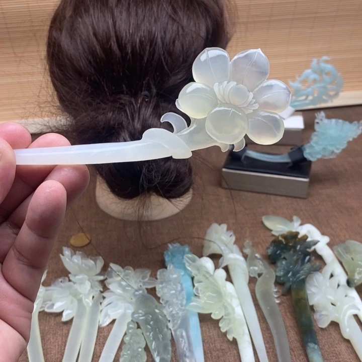 蛇纹石玉未镶嵌发簪