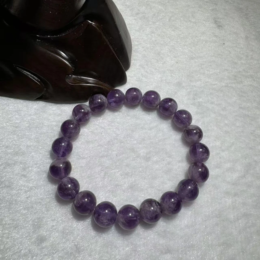 [水晶研究员]  天然紫兔毛单圈手串 Z29 多样性发其一