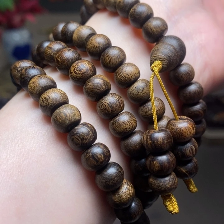 沉香手串越南芽庄黄油白棋瘤疤0.6×0.8×108